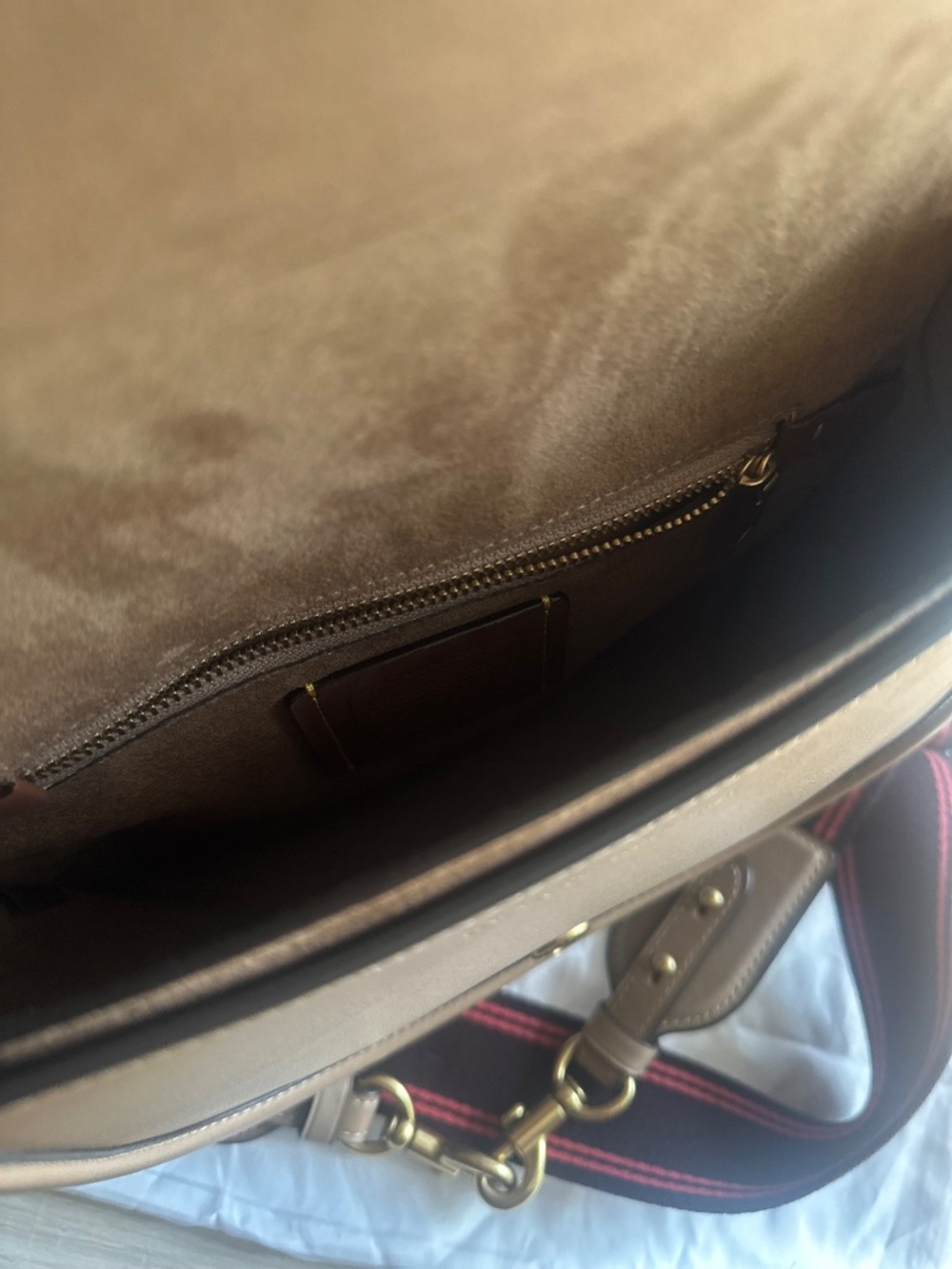 COACH Glovetanned Leather Beat Saddle Bag with Webbing (comes with two straps) - Picture 7 of 14